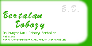 bertalan dobozy business card